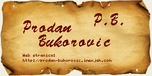 Prodan Bukorović vizit kartica